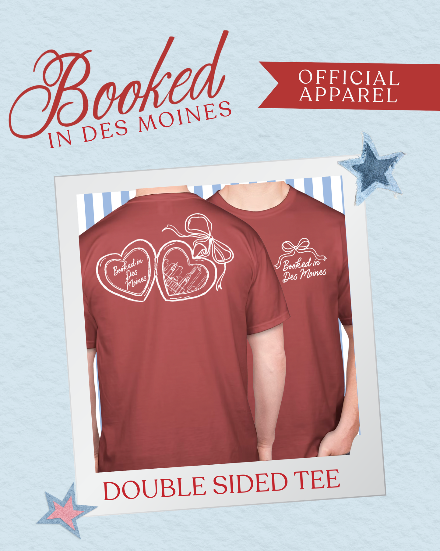Booked in Des Moines Bow Front Tee (PRE-ORDER)