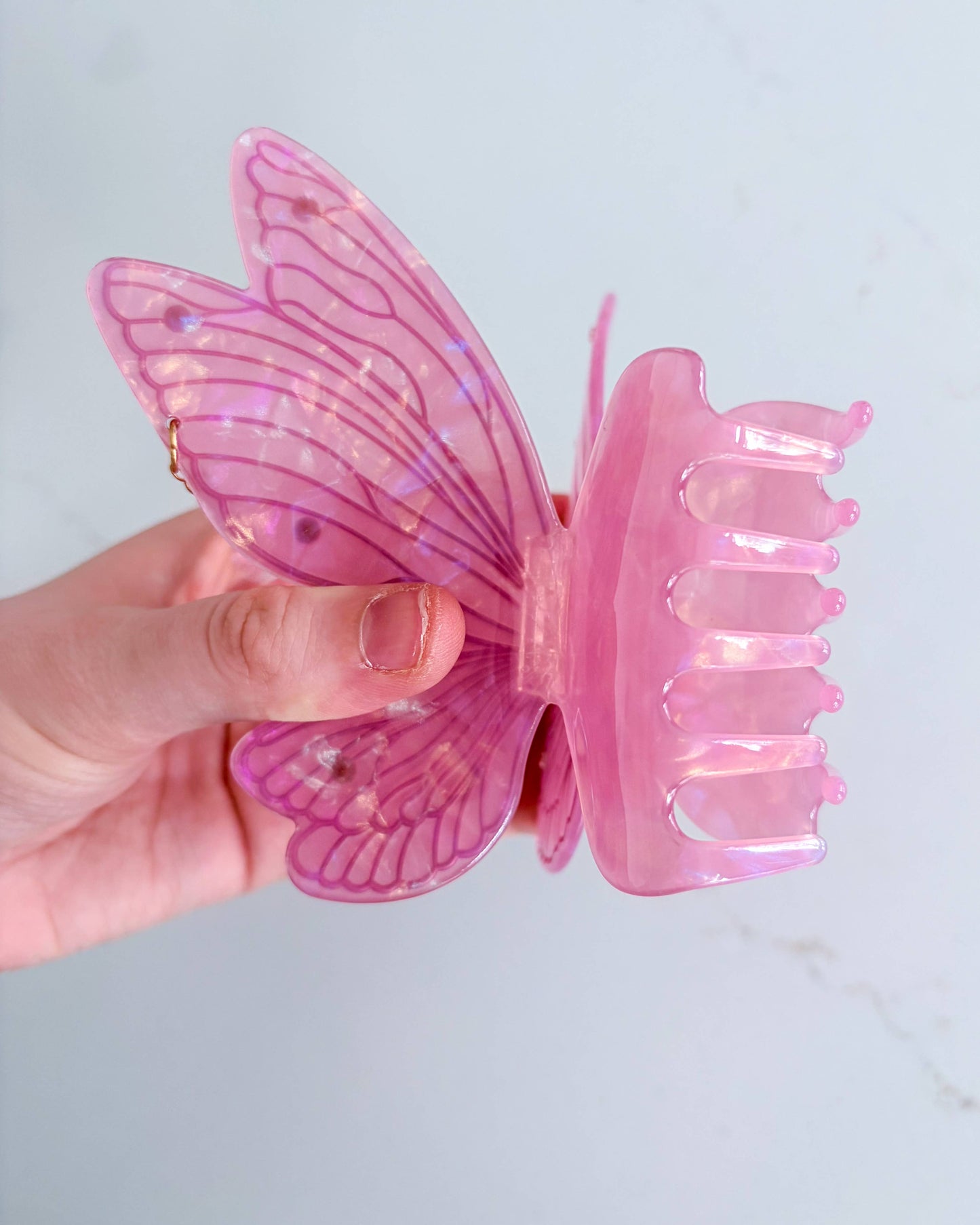 Pink Fairy Wings Claw Clip