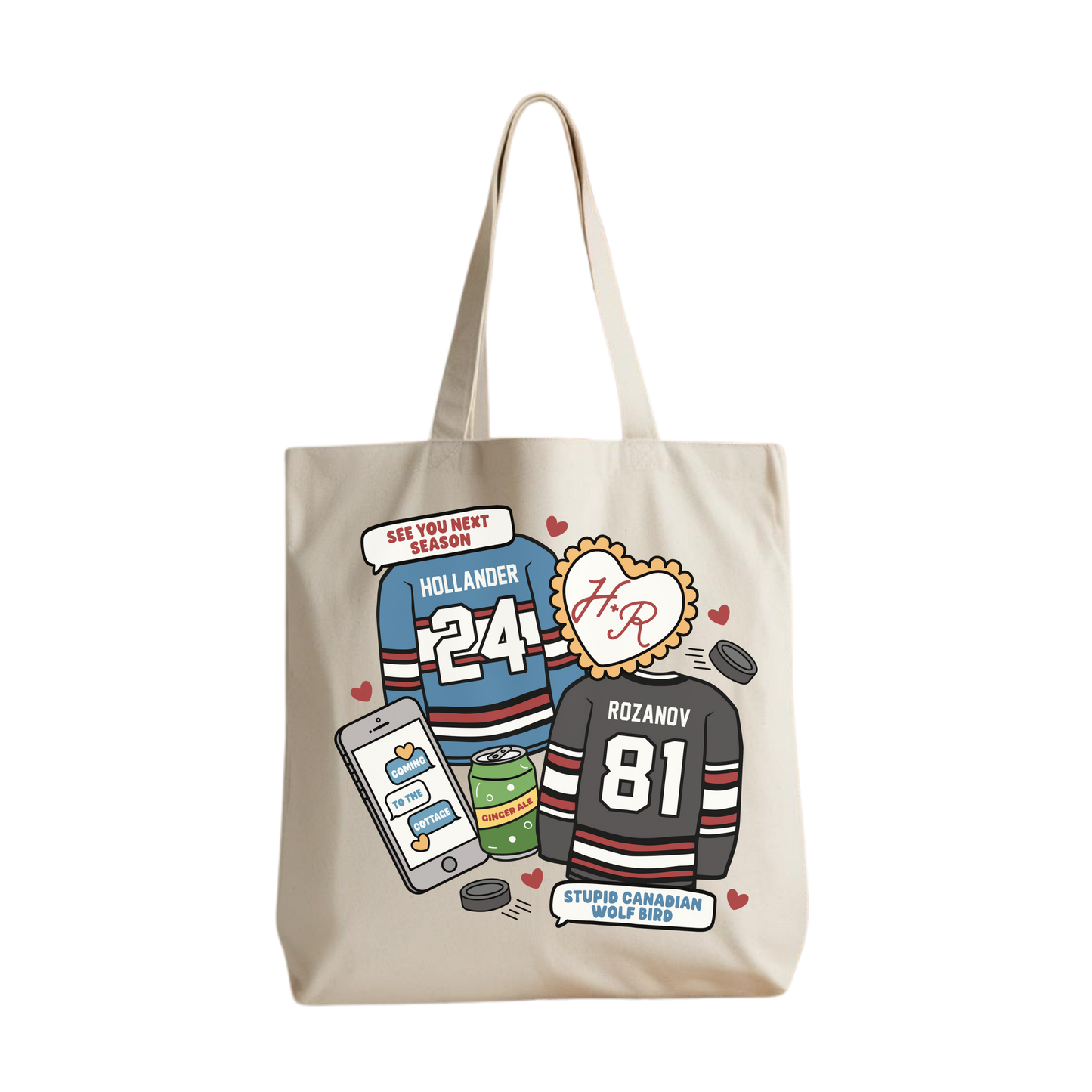 Heated Rivalry Inspired Hockey Jersey Tote Bag