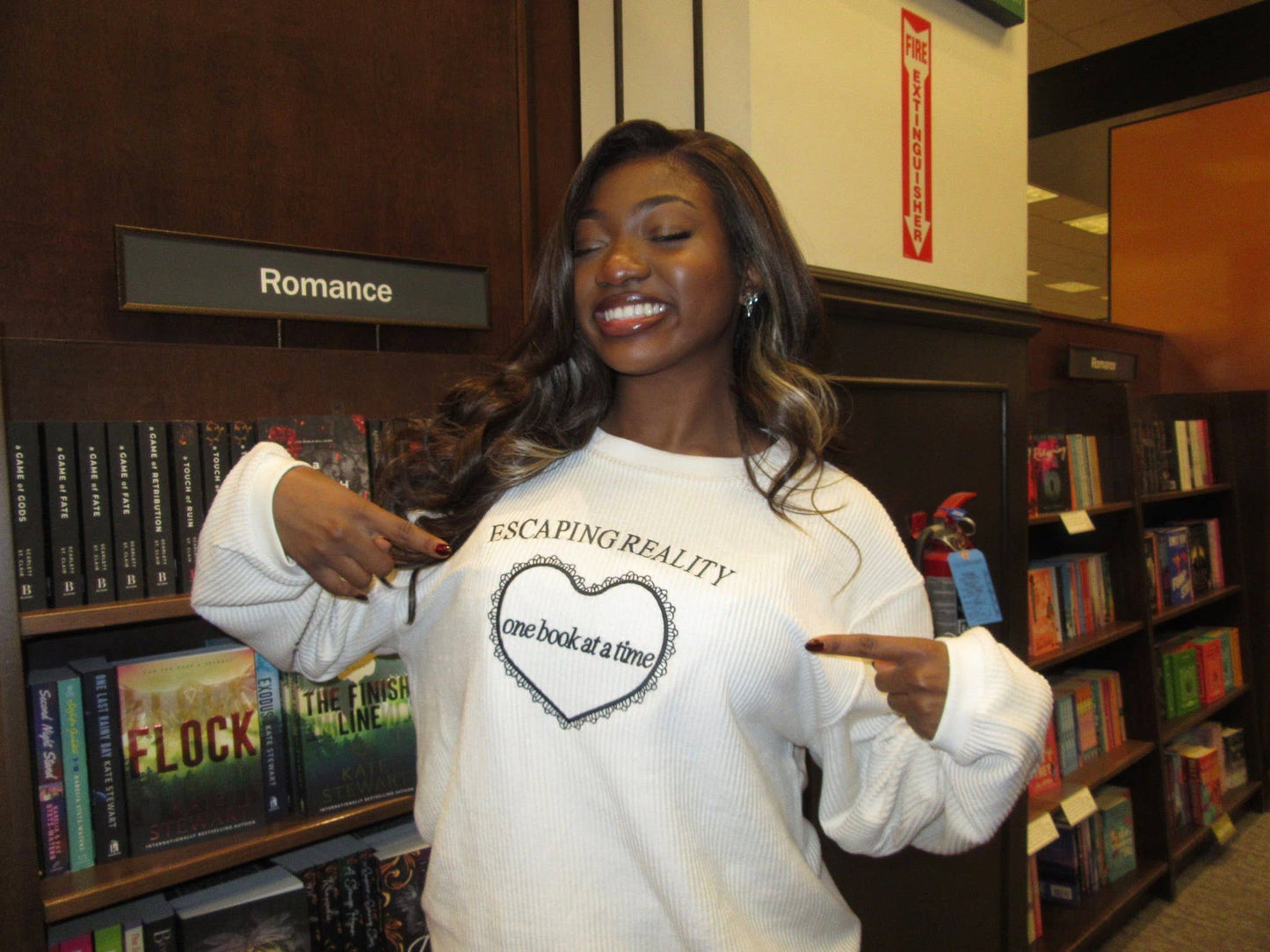 Ivory "Escaping Reality" Corded Crewneck