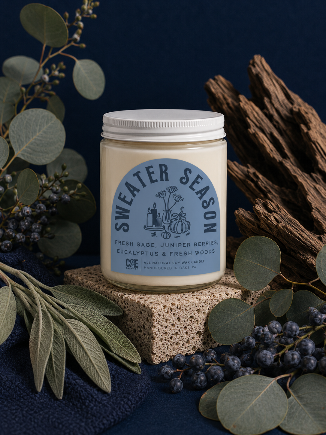 Sweater Season Scented Candle: 8 oz Candle