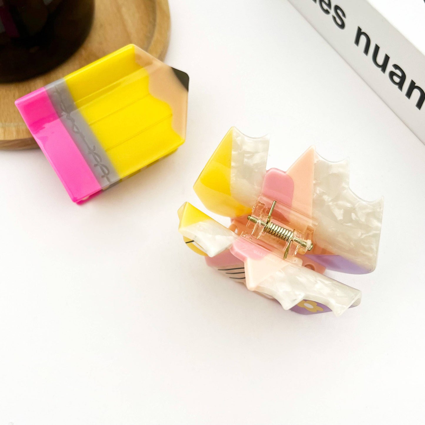 Short Book Stack Hair Clip