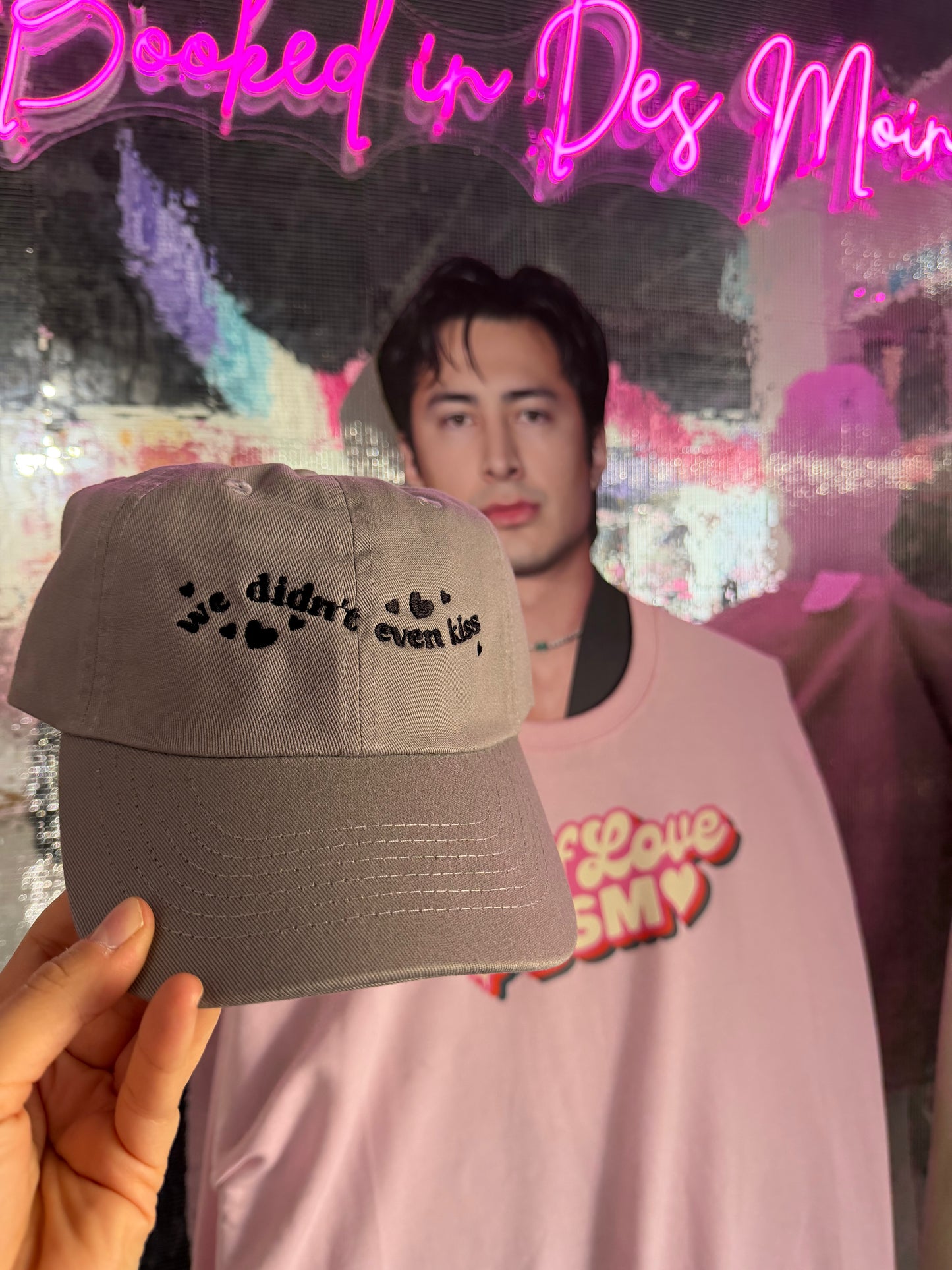 Grey "We didn't even kiss" HR Relaxed Fit Hat
