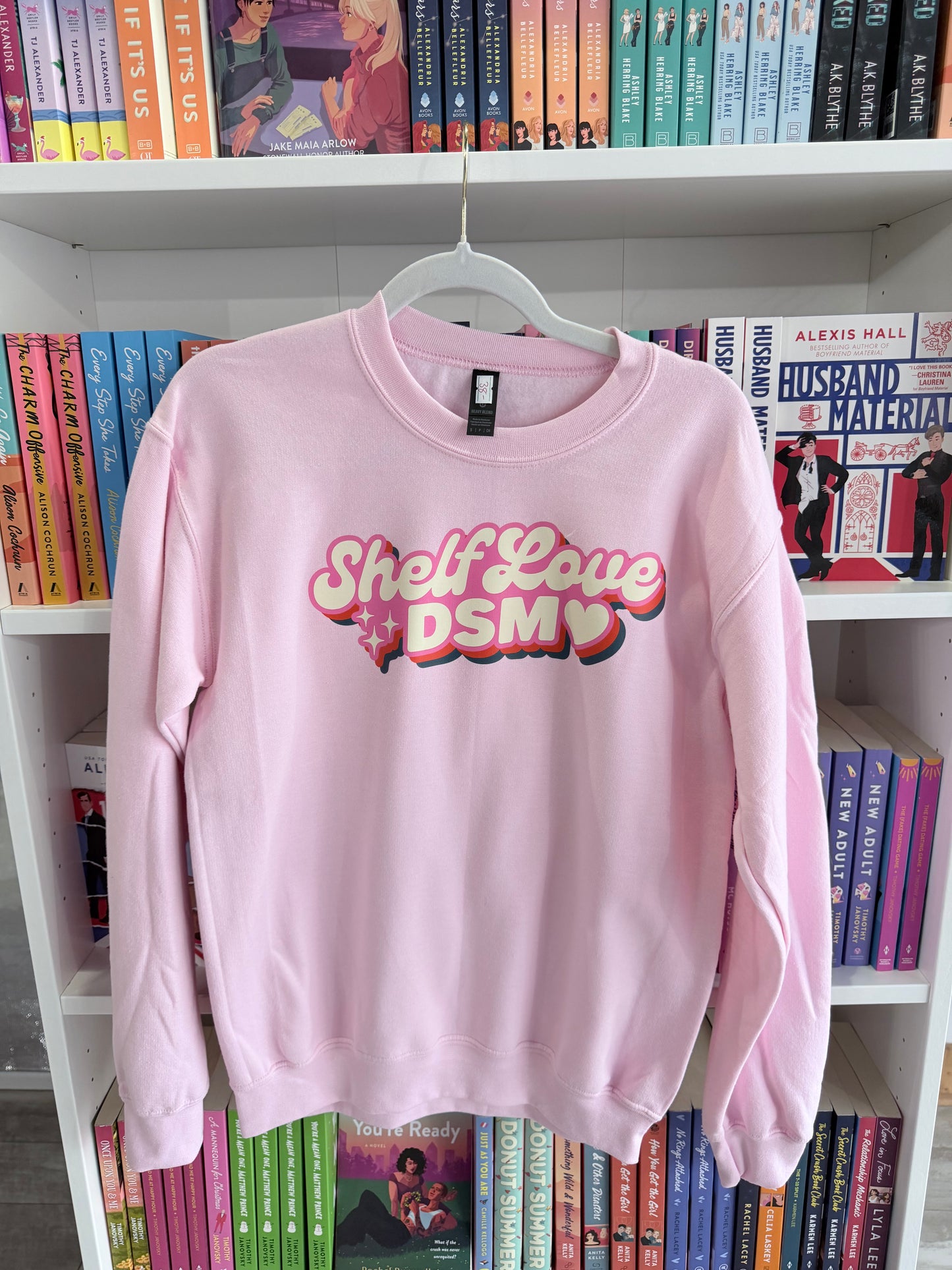 Pink Shelf Love DSM Printed Crewneck Sweatshirt