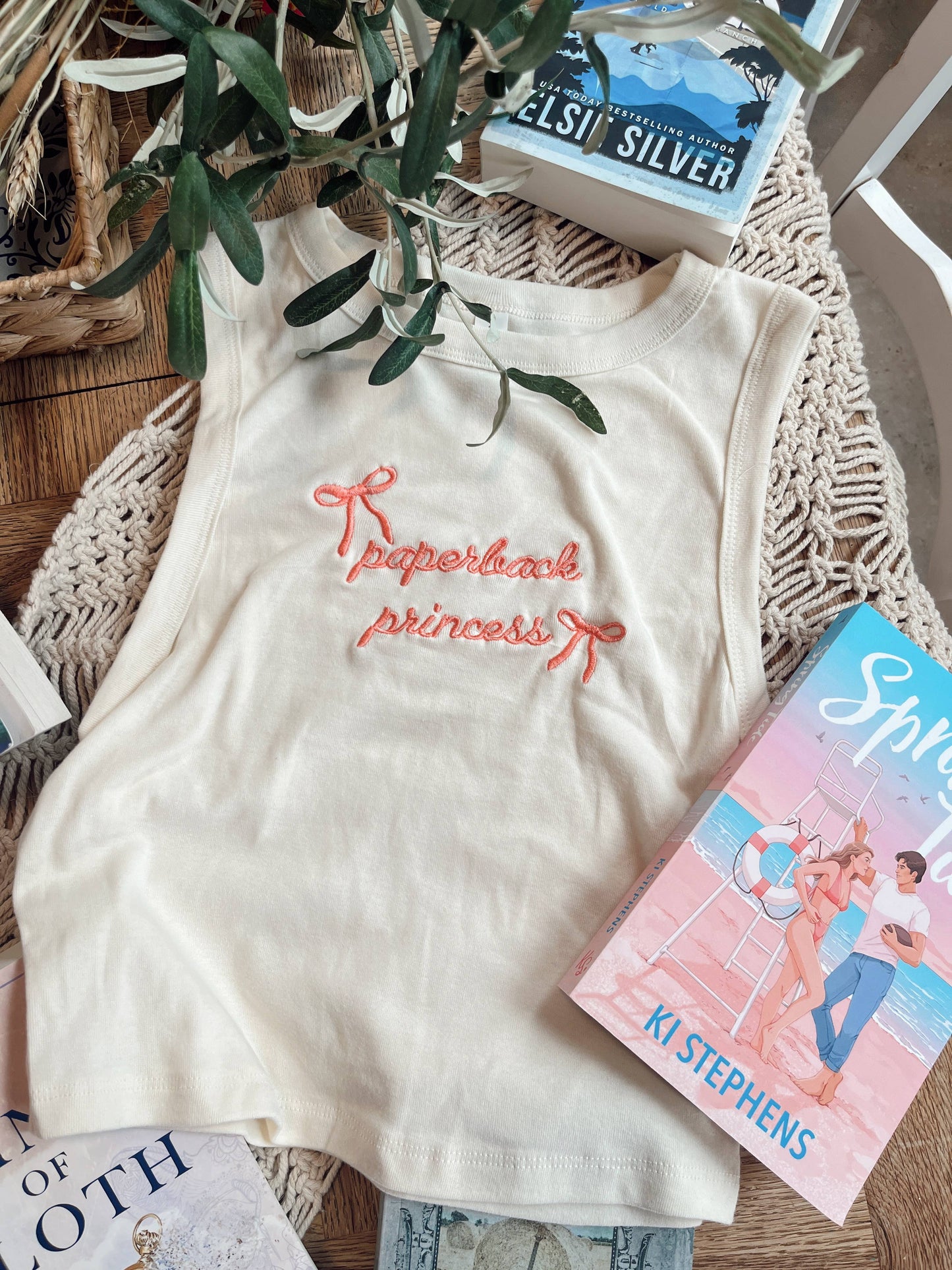 Paperback Princess Cream Bookish Baby Tank