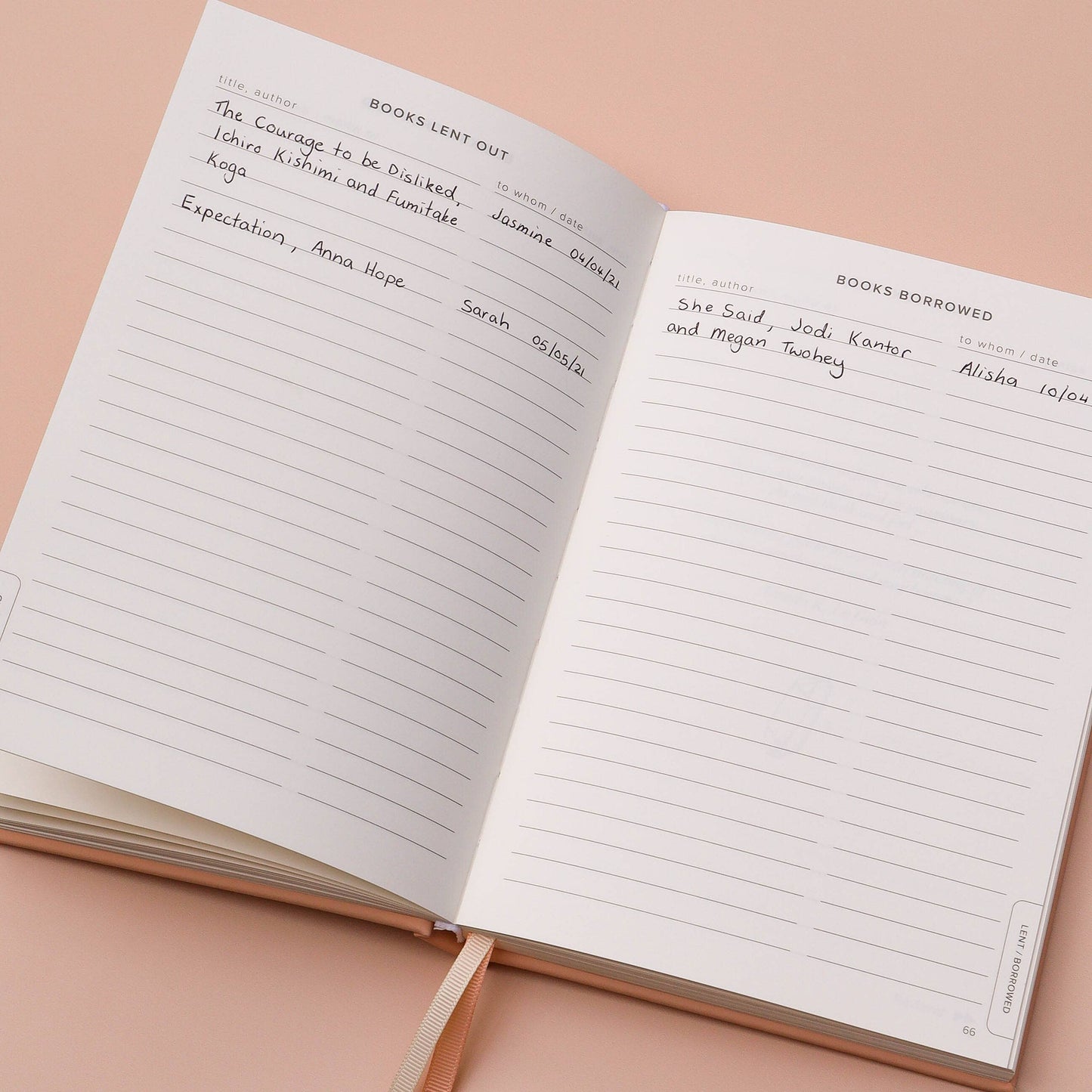 Blush Reading Journal (Avid Reader)