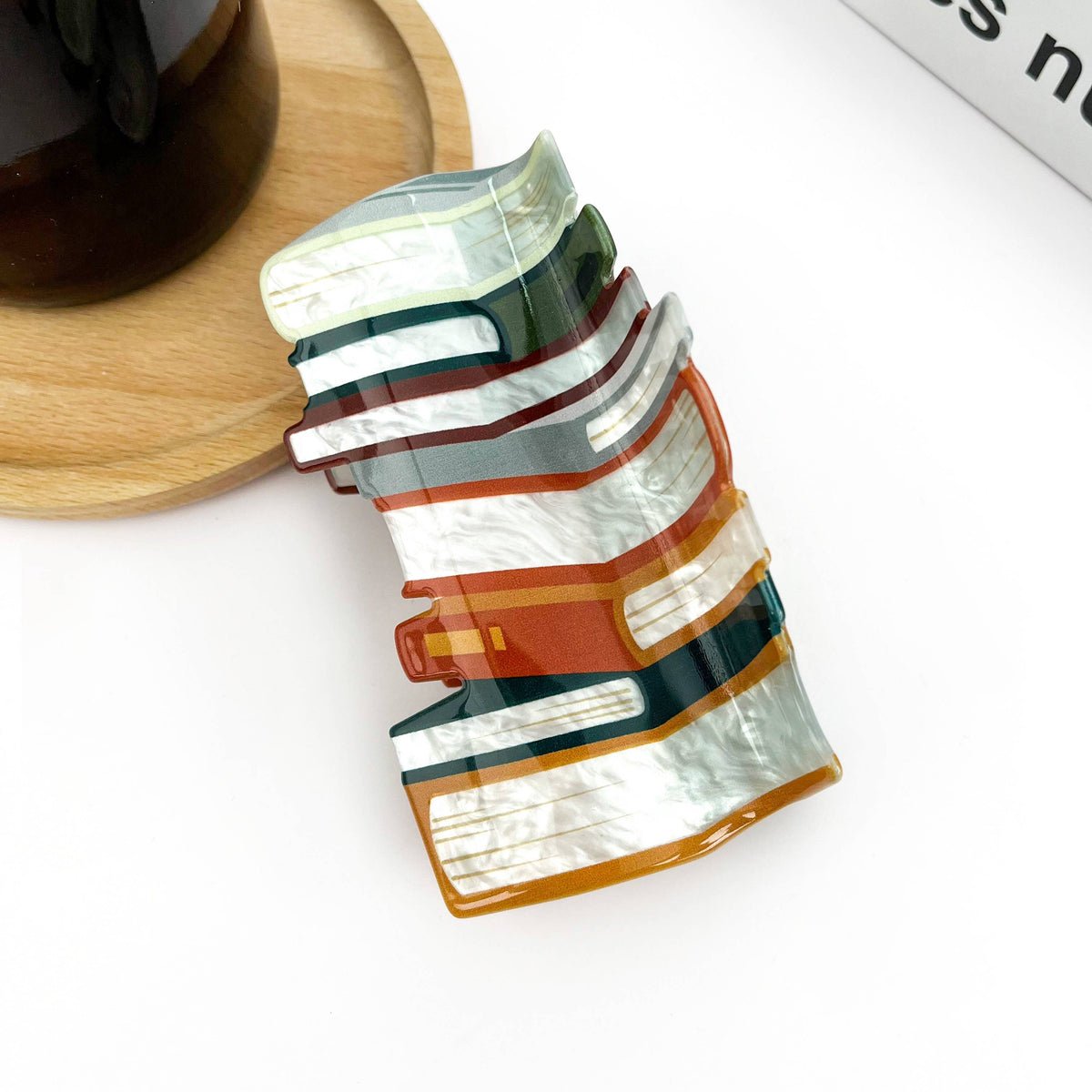 Tall Book Stack Hair Clip
