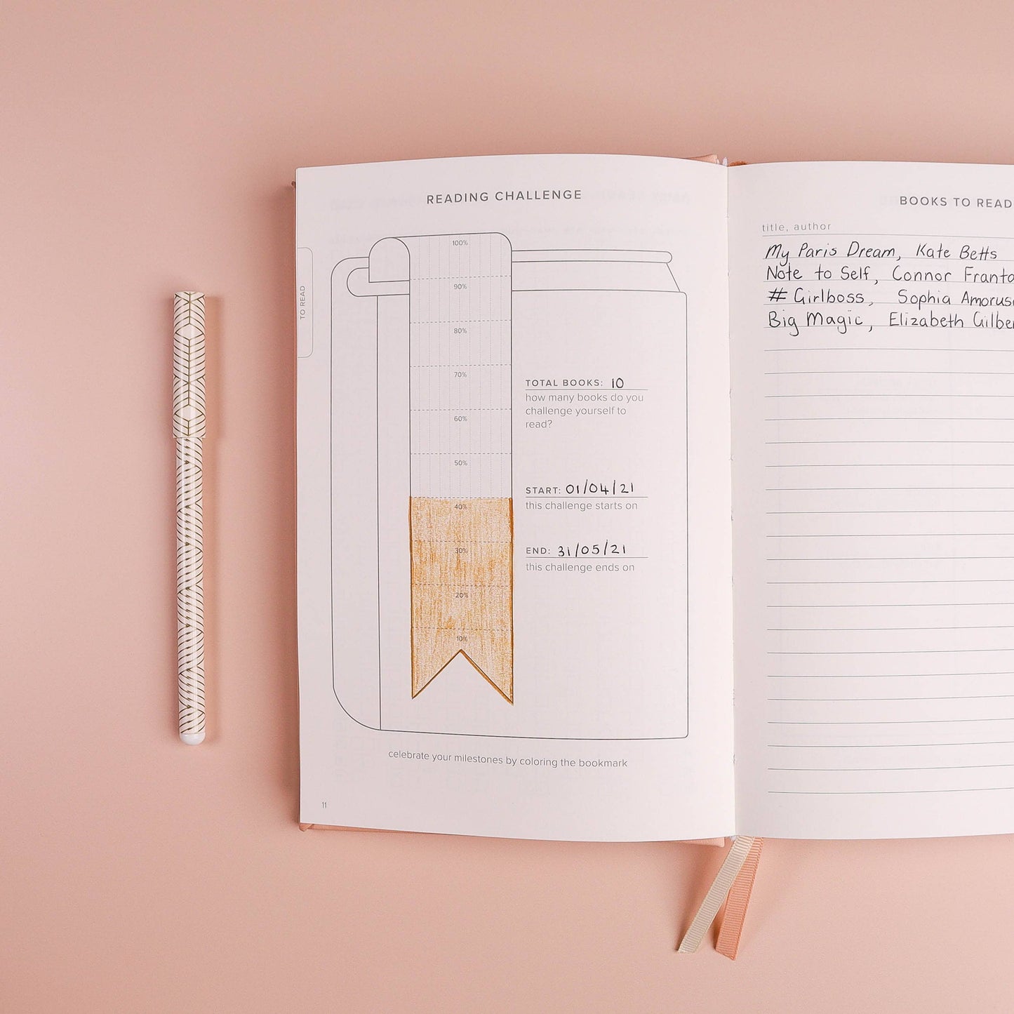 Blush Reading Journal (Avid Reader)