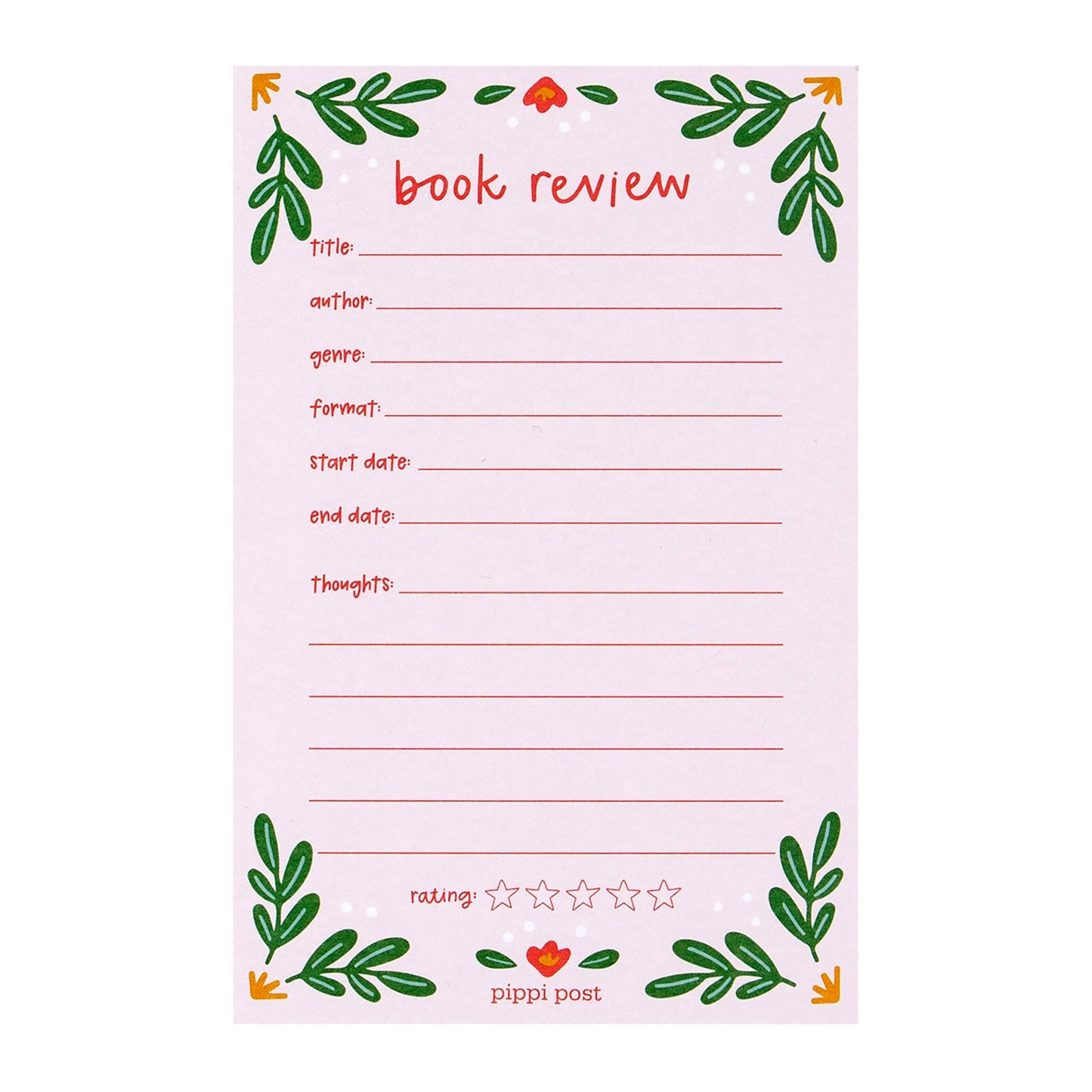Pink Book Review 4x6 Notepad