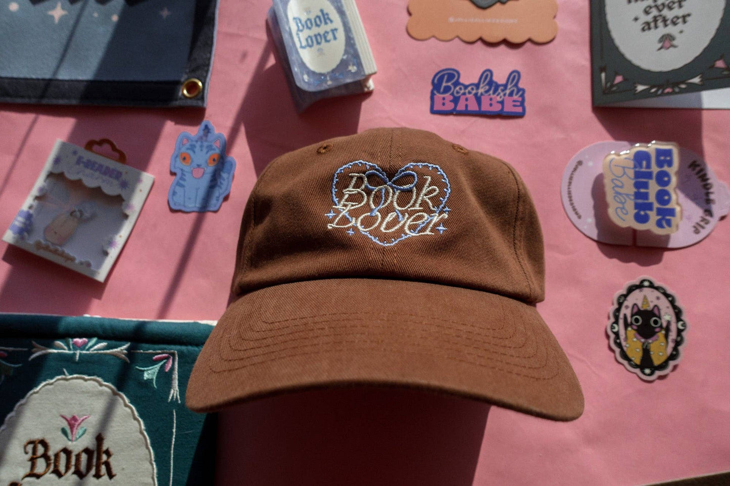 Brown "Book Lover" Baseball Hat