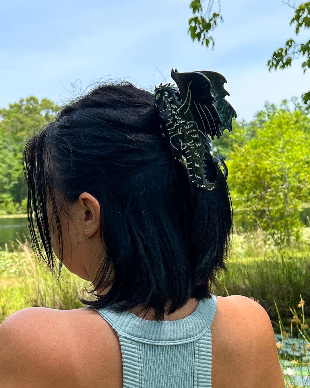 Black Dragon Hair Claw Clip