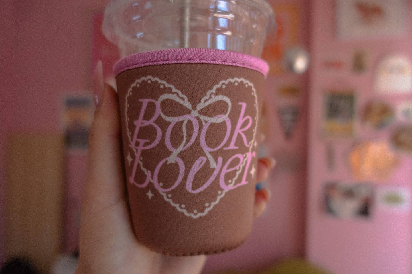 Brown "Book Lover" Coffee Sleeve: Small (16oz/Grande)