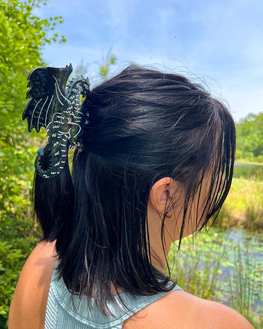 Black Dragon Hair Claw Clip