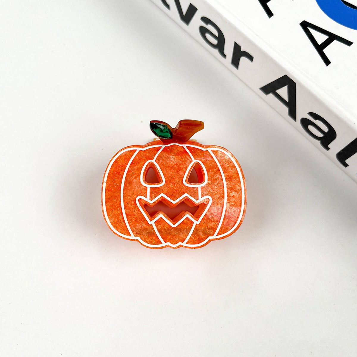 Small Orange Pumpkin Hair Clip