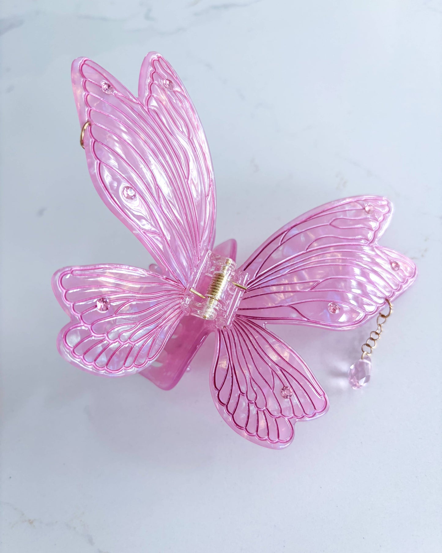 Pink Fairy Wings Claw Clip