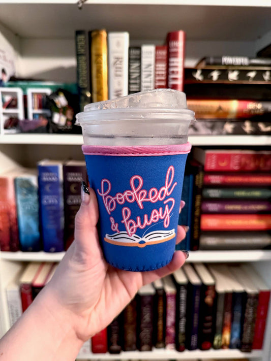 "Booked & Busy" Iced Coffee Drink Sleeve