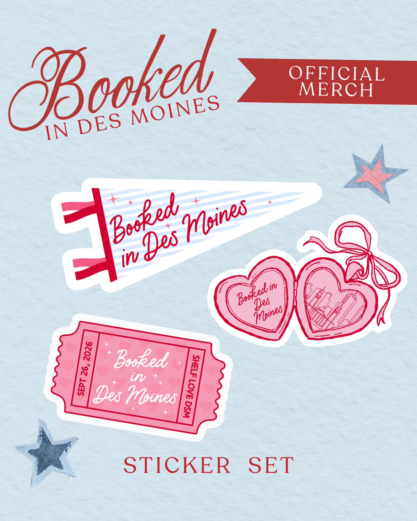 Booked in Des Moines Sticker Set (PRE-ORDER)