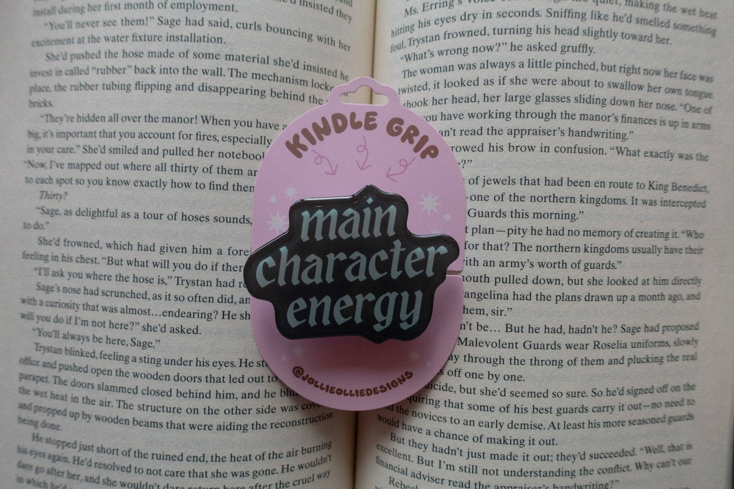 Main Character Energy Phone & Kindle Grip: Blue