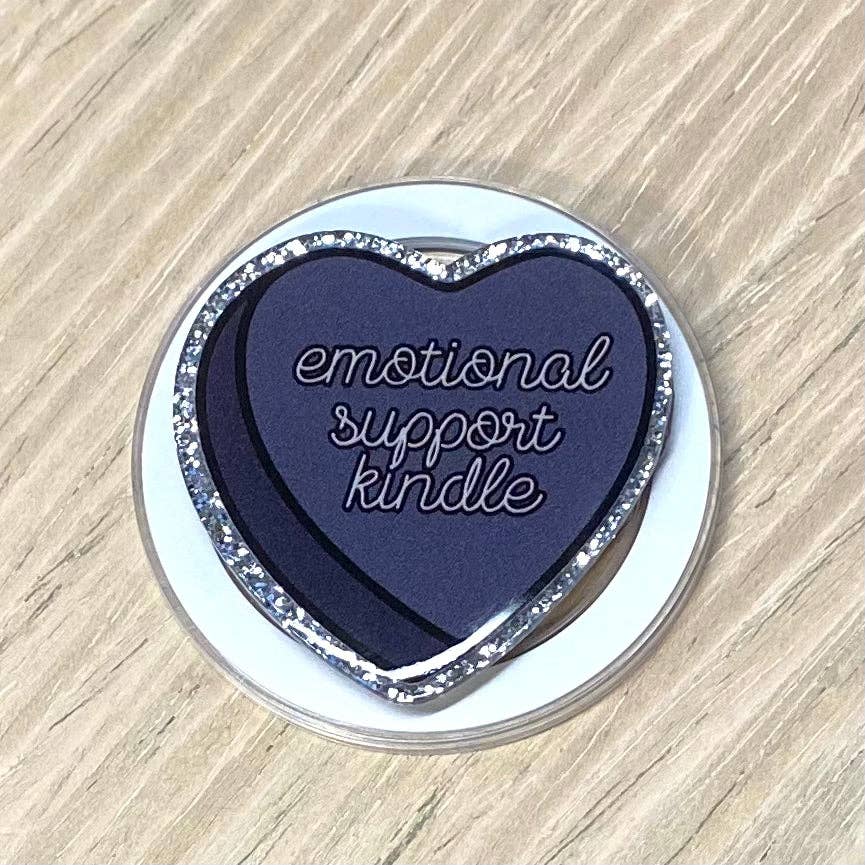 "Emotional Support Kindle" Heart Adhesive E-Reader/Phone Grip