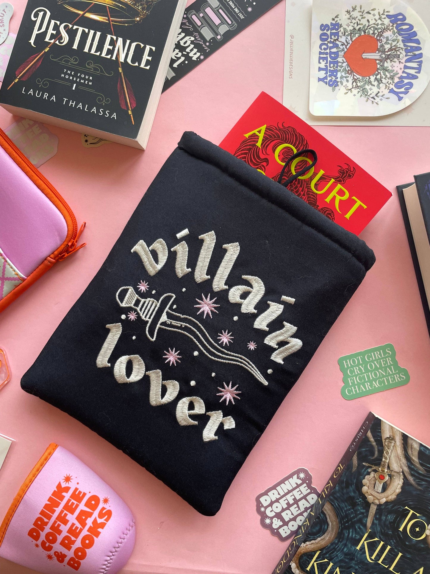 "Villain Lover" Embroidered Kindle Sleeve