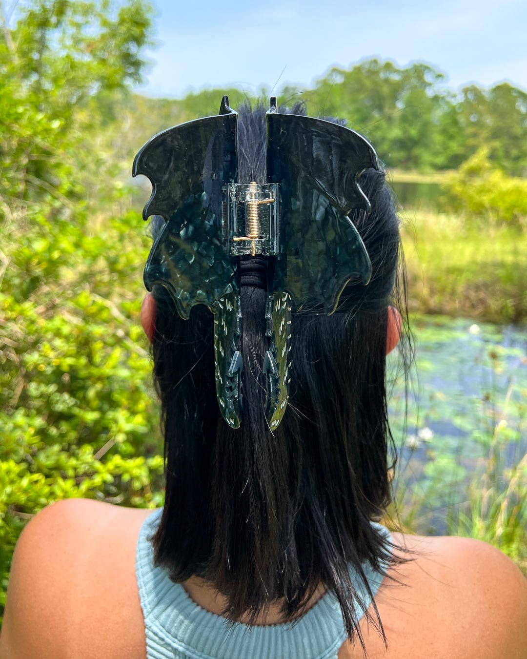 Black Dragon Hair Claw Clip