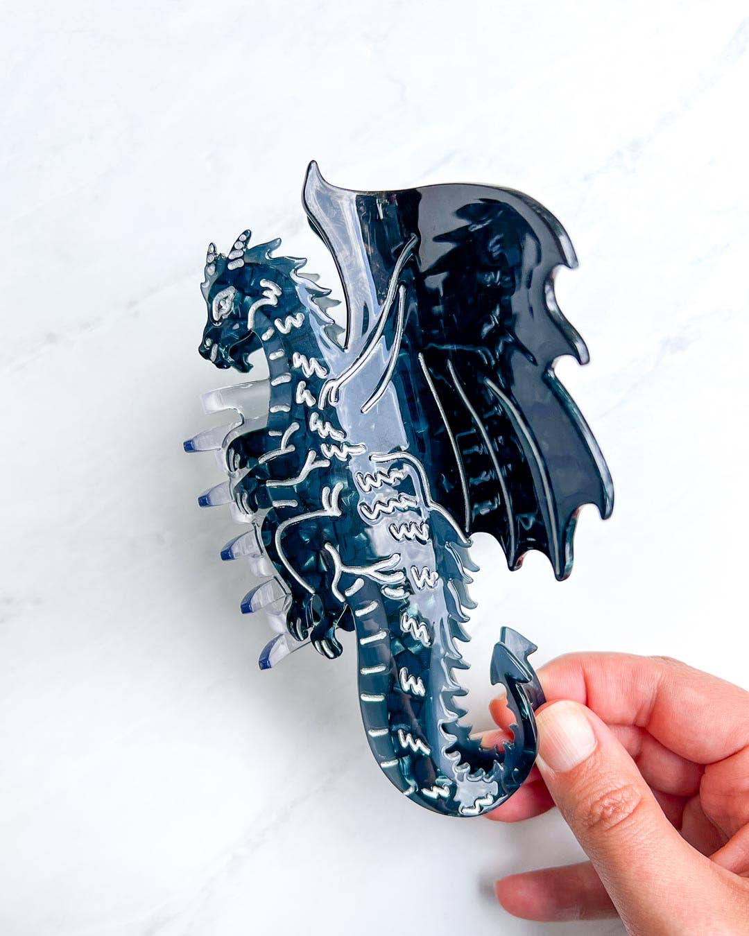 Black Dragon Hair Claw Clip