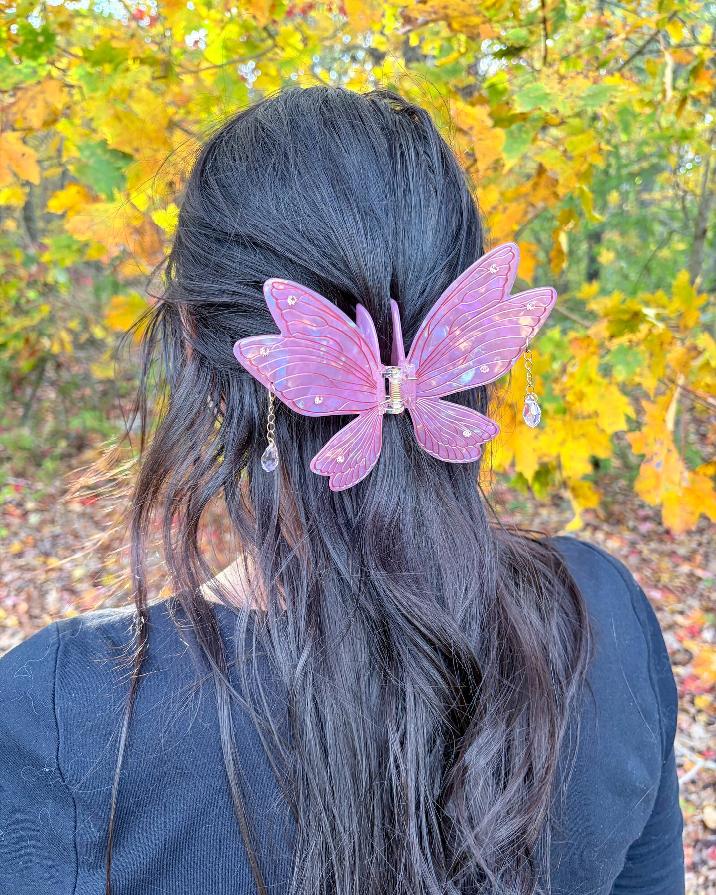 Pink Fairy Wings Claw Clip