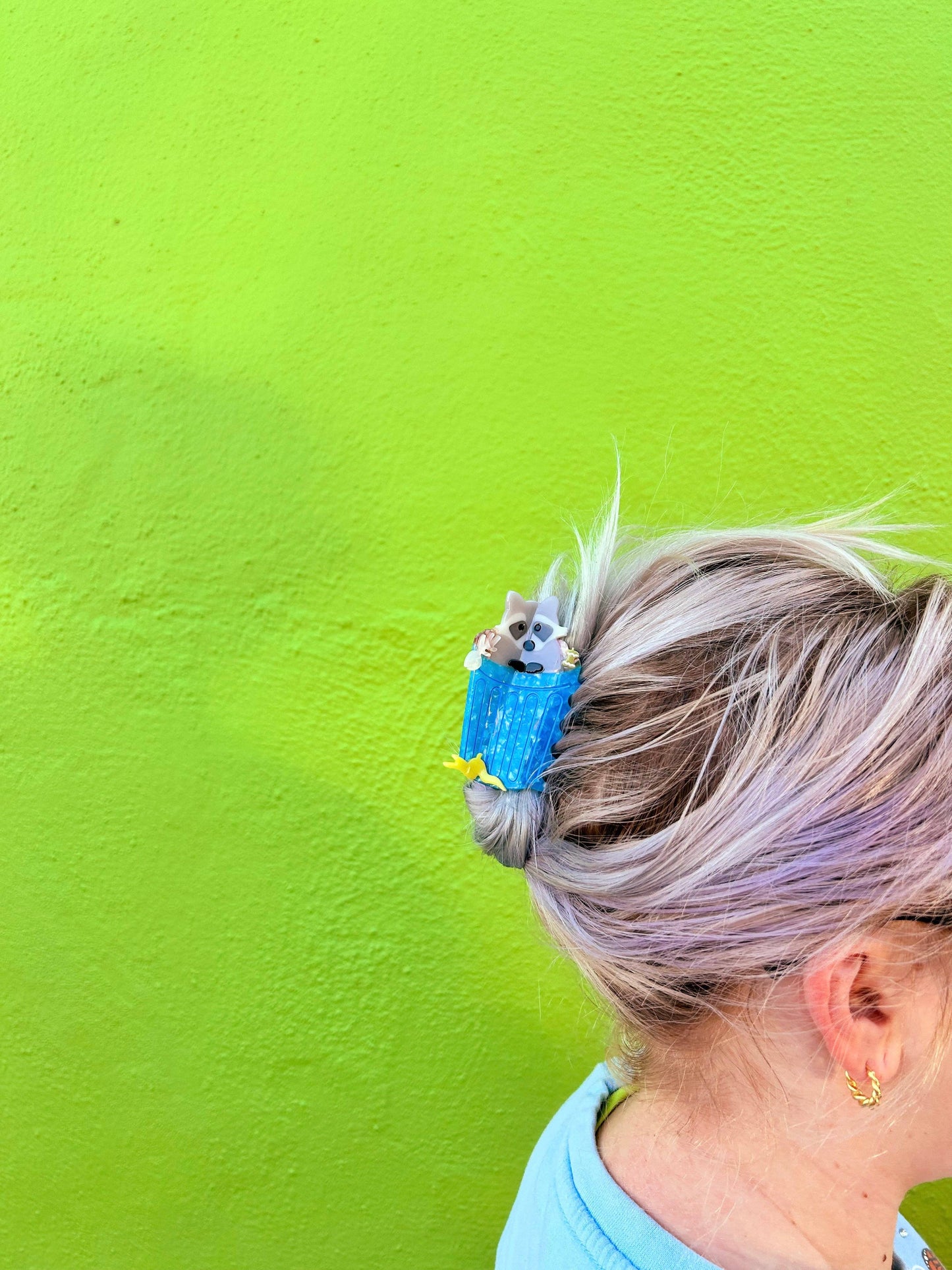 Trash Panda Raccoon Hair Claw Clip