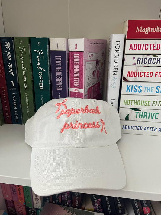 White "Paperback Princess" Bookish Hat