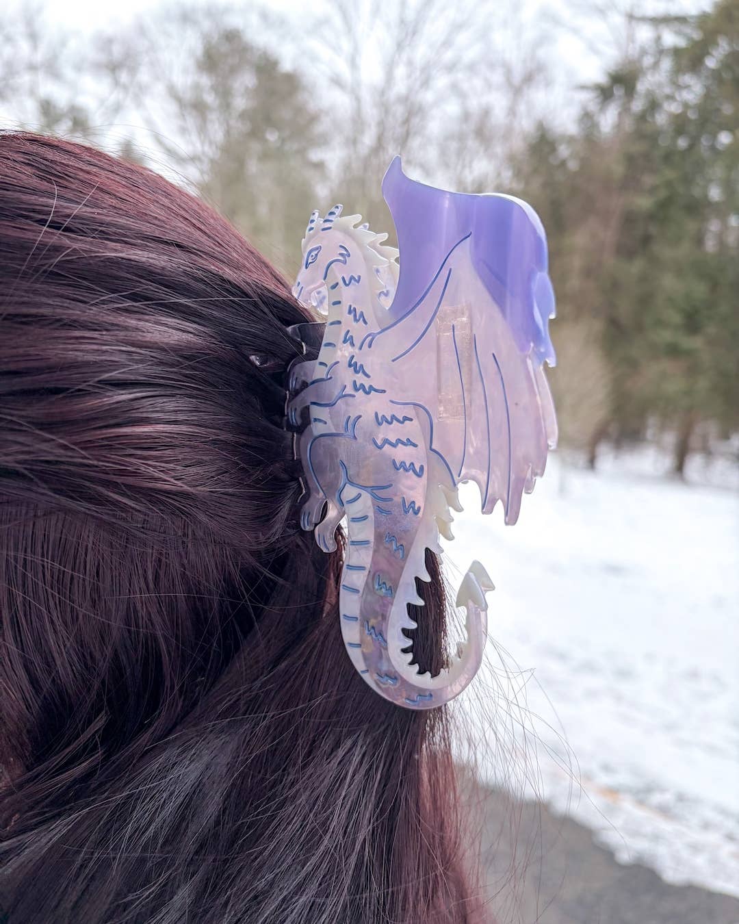 Purple Dragon Hair Claw Clip