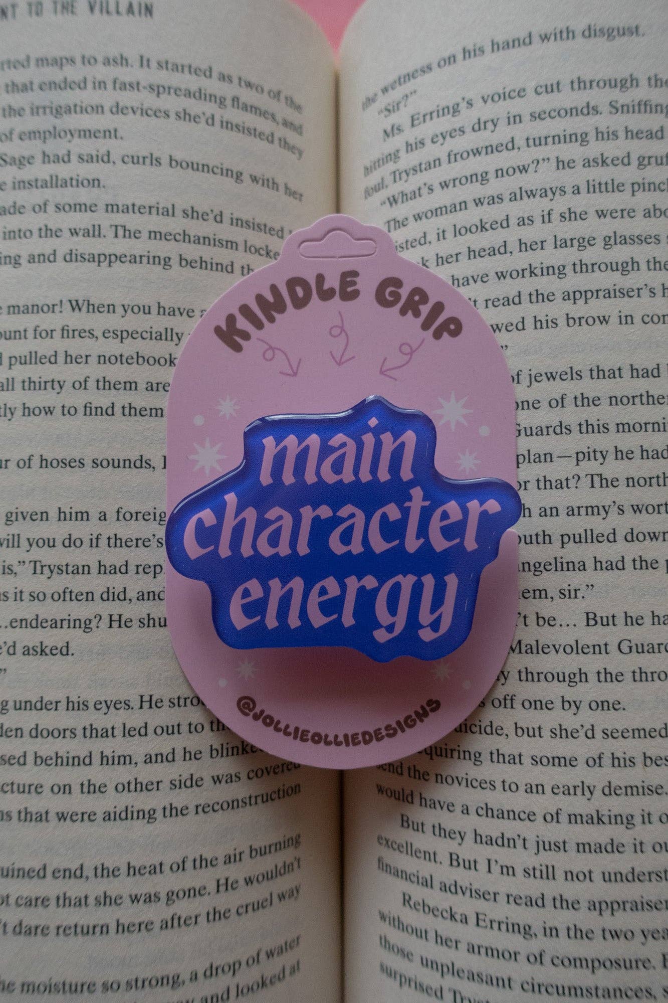 Main Character Energy Phone & Kindle Grip: Blue