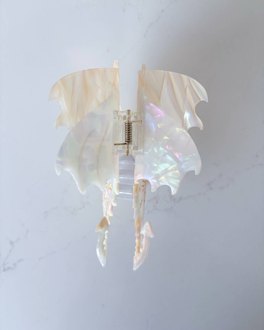 Cream Dragon Hair Claw Clip