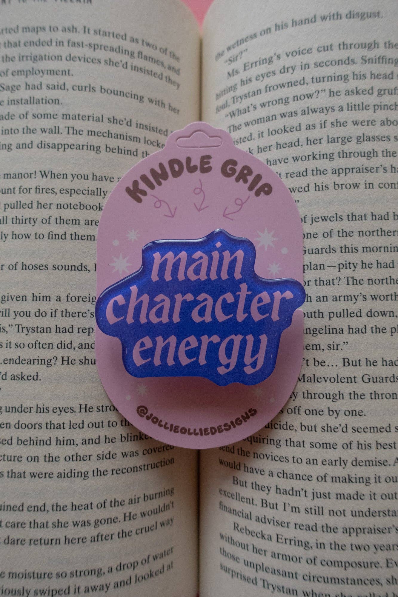 Main Character Energy Phone & Kindle Grip: Blue