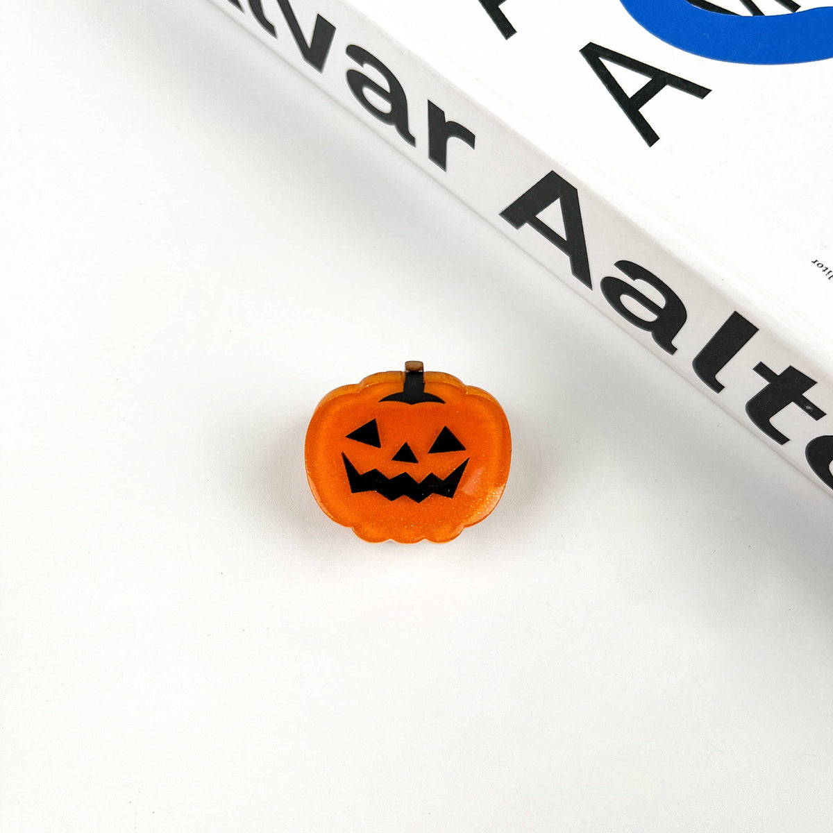 Small Orange Pumpkin Hair Clip