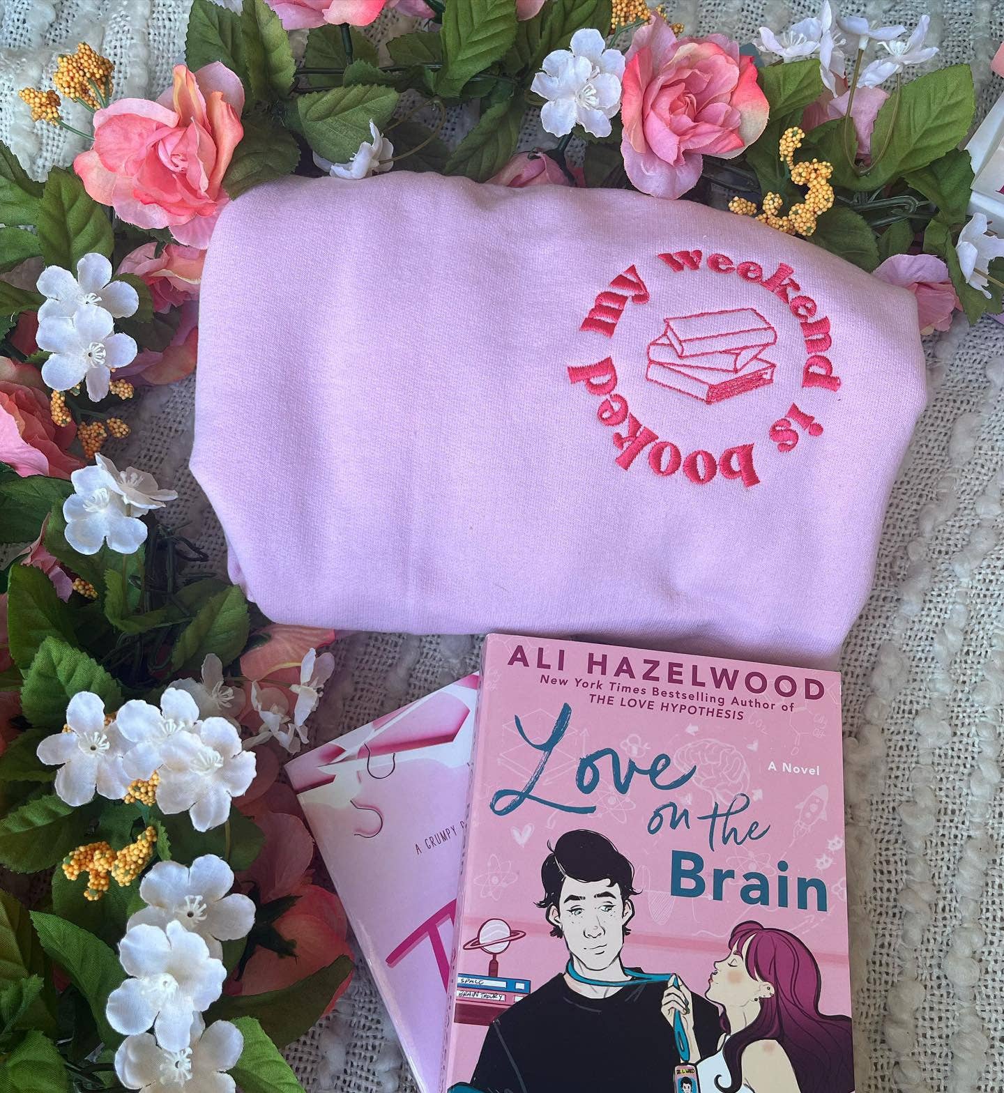 Pink My Weekend Is Booked Crewneck