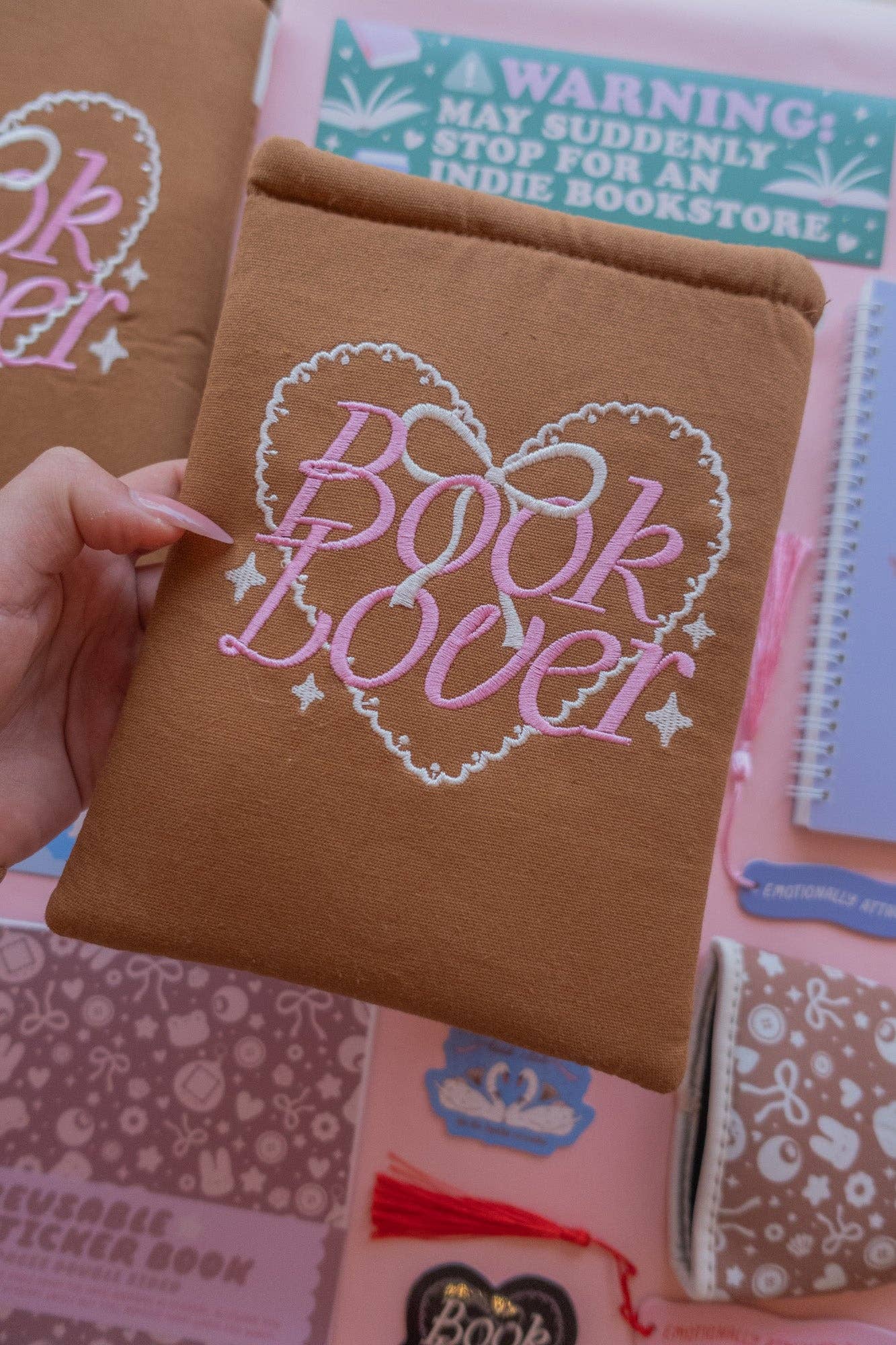 Book Lover Embroidered Book/Kindle Sleeve: Book Sleeve