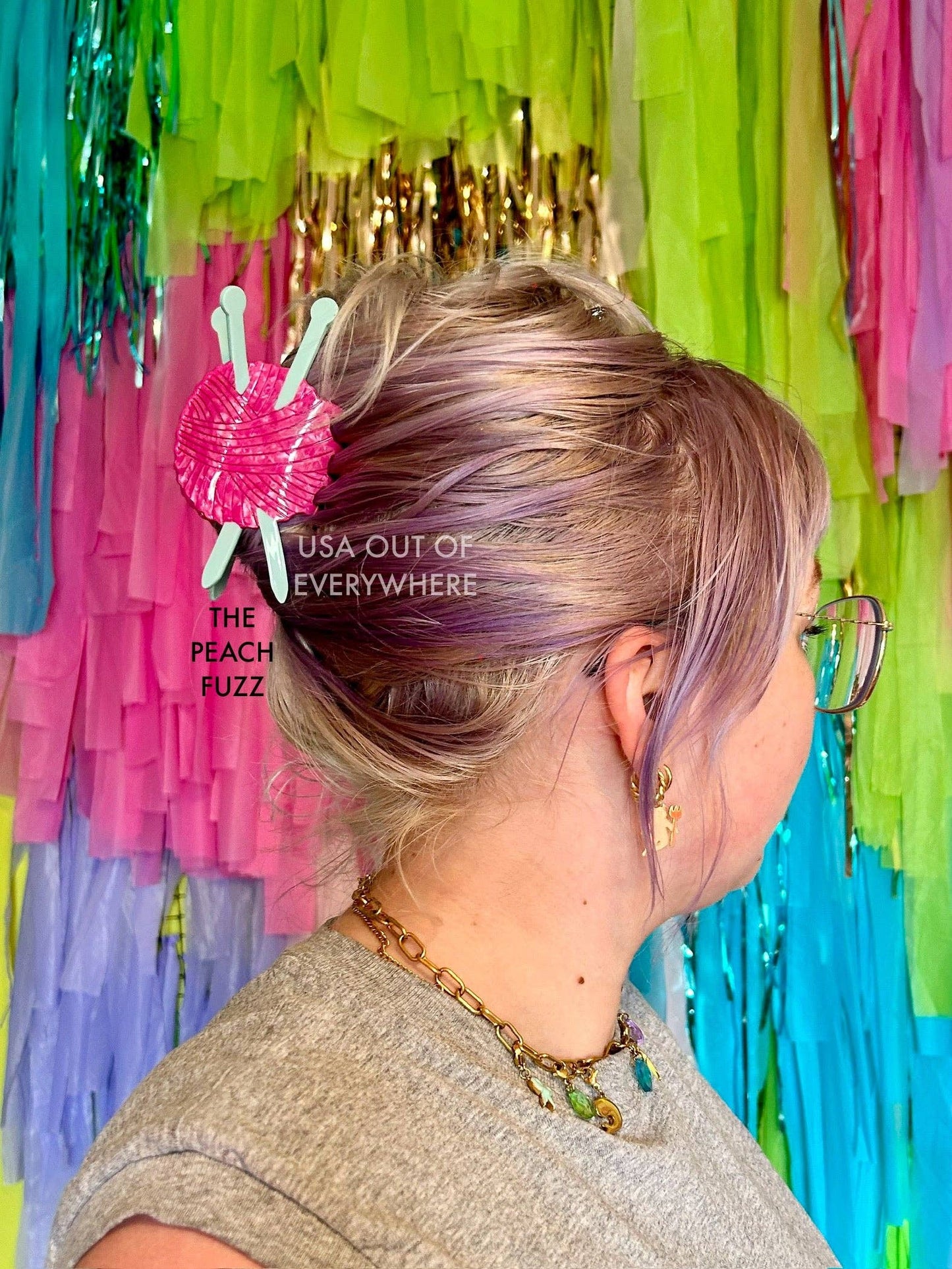 Knitting Needle Hair Claw Clip