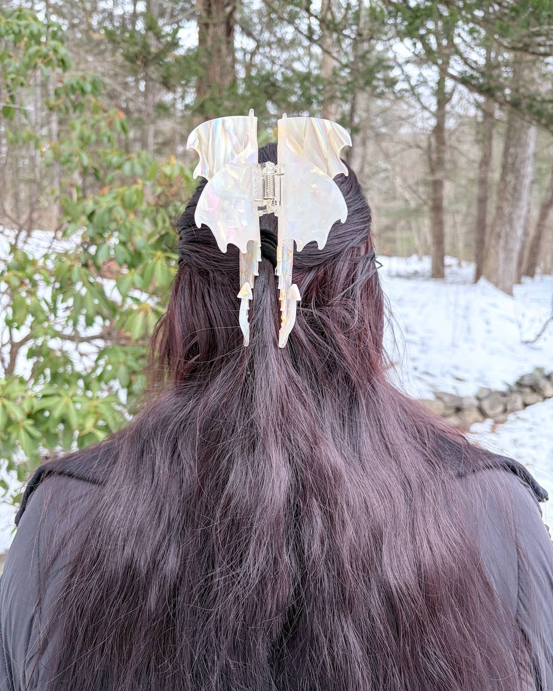 Cream Dragon Hair Claw Clip