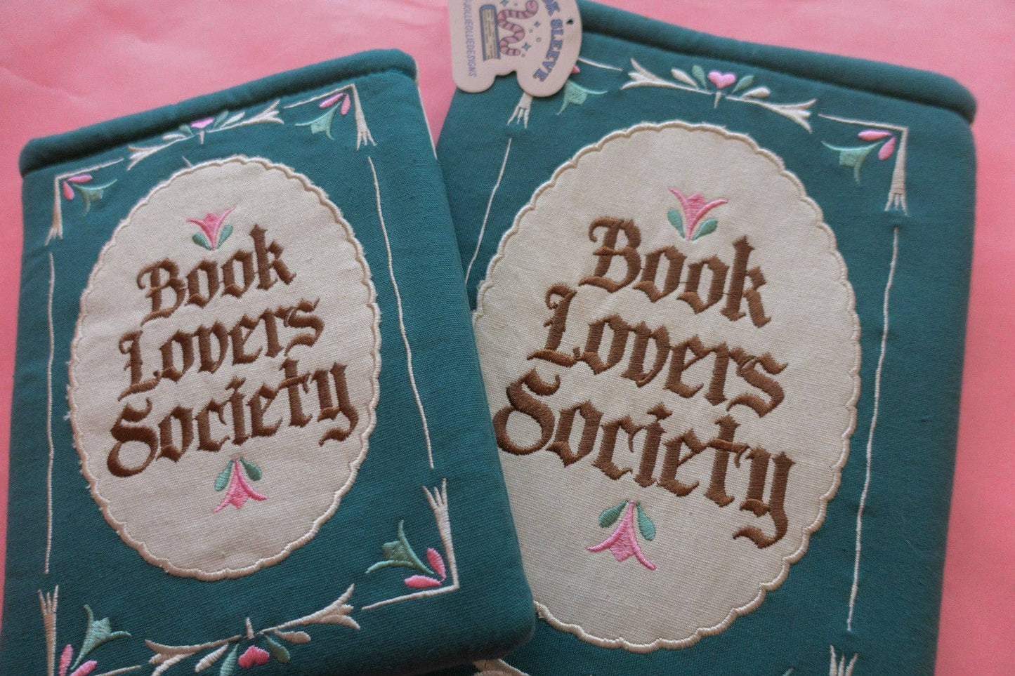 Book Society Embroidered Book Sleeve
