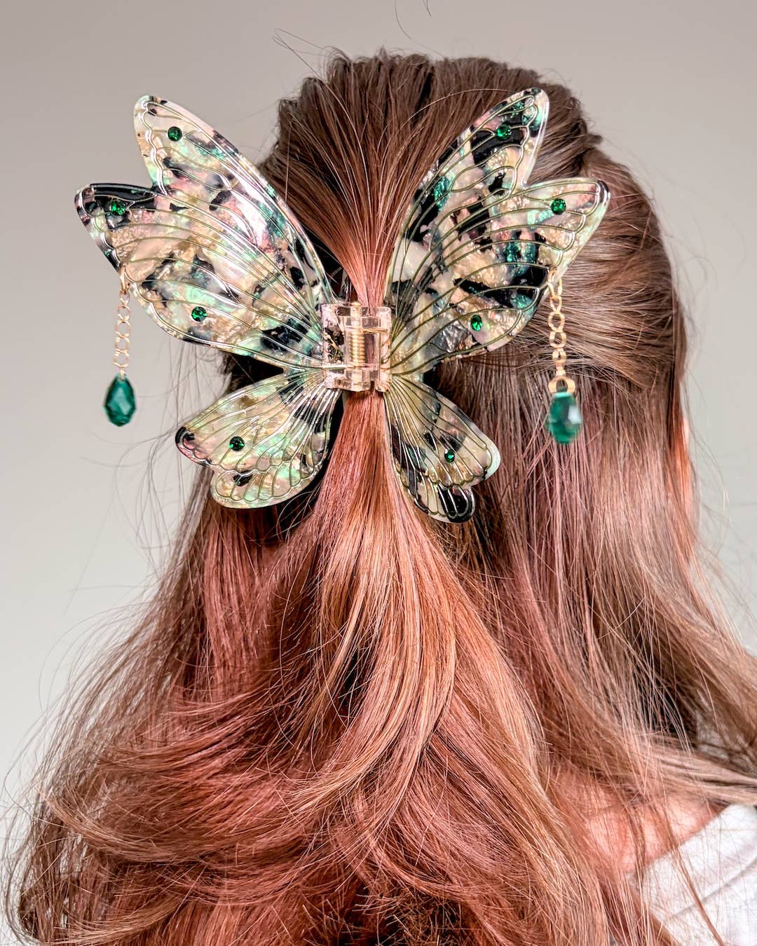 Sage Green Fairy Wings Claw Clip