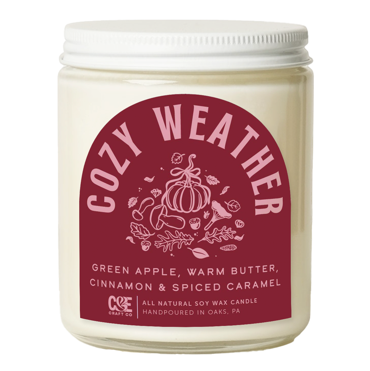 Cozy Weather Scented Candle: 8 oz Candle
