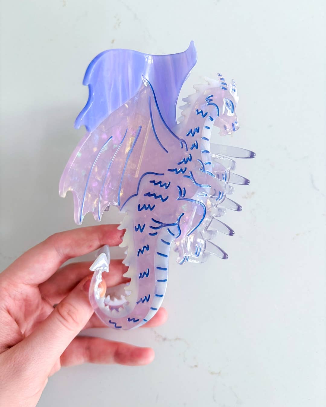 Purple Dragon Hair Claw Clip
