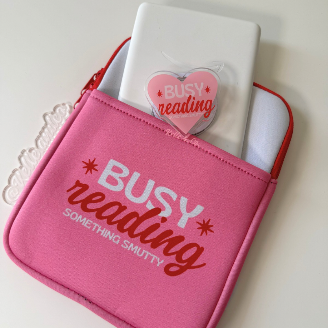 "Busy Reading Something Smutty" Book & Kindle Sleeve