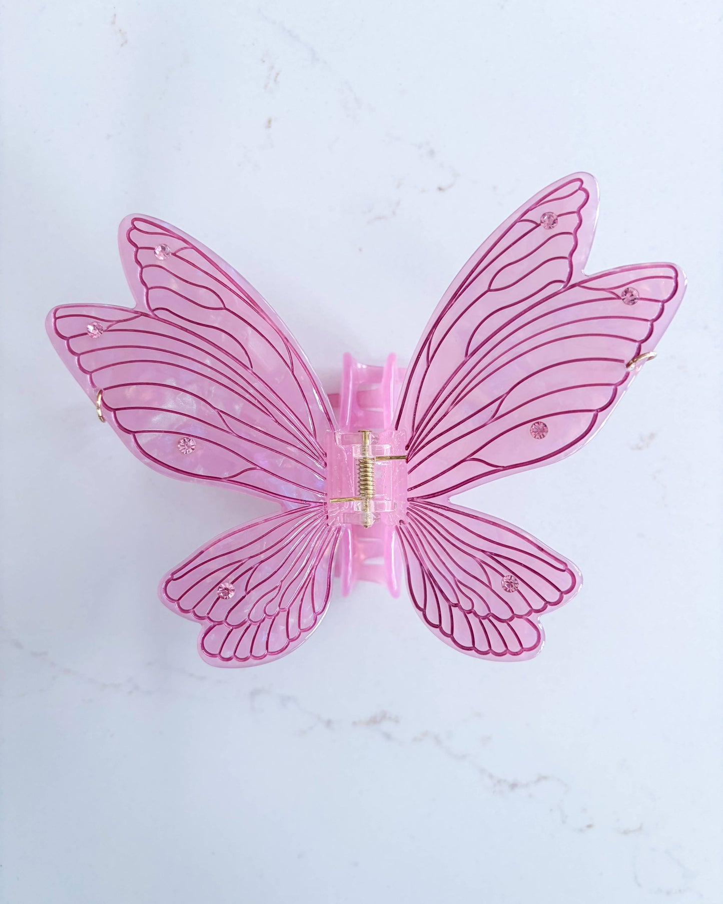Pink Fairy Wings Claw Clip