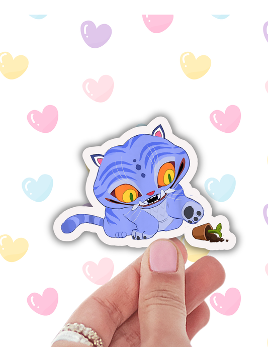 Cute kawaii tiger sticker, k pop tiger decal, demon sticker
