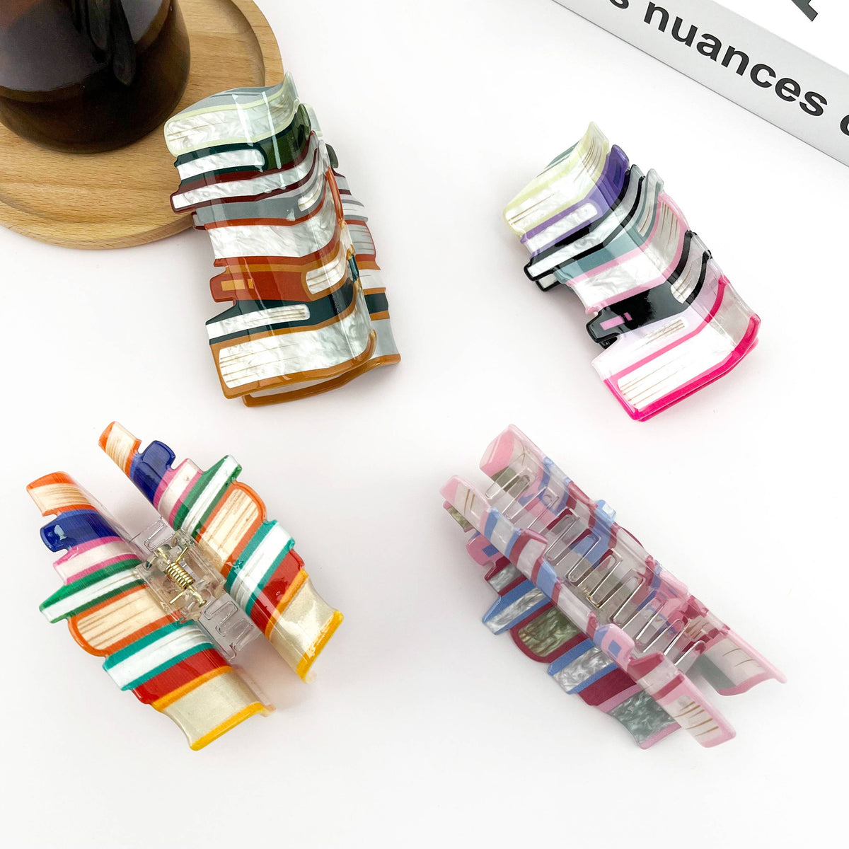 Tall Book Stack Hair Clip