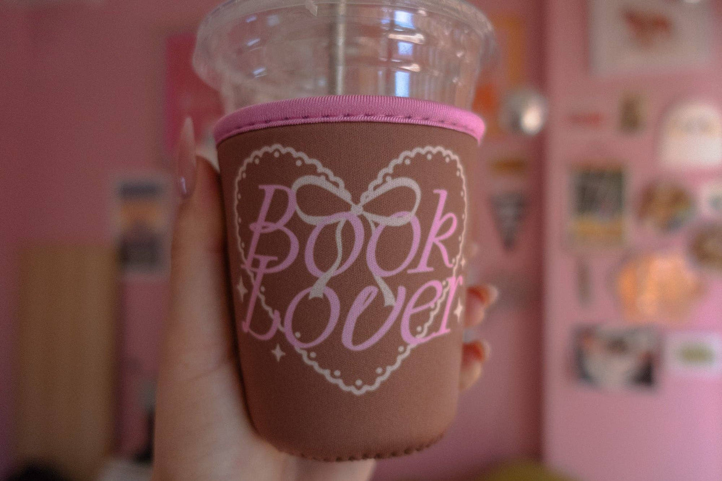 Brown "Book Lover" Coffee Sleeve: Small (16oz/Grande)