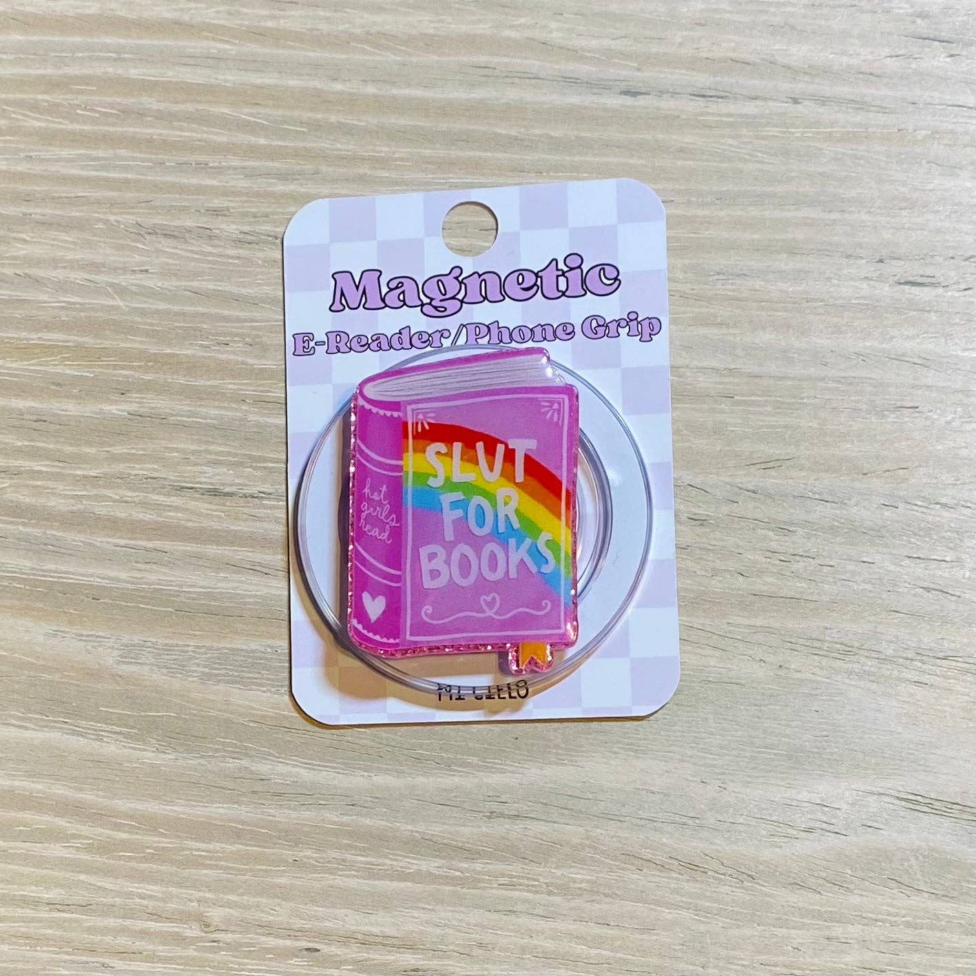 "Slut For Books" E-Reader, Phone Grip for all Devices (Adhesive)