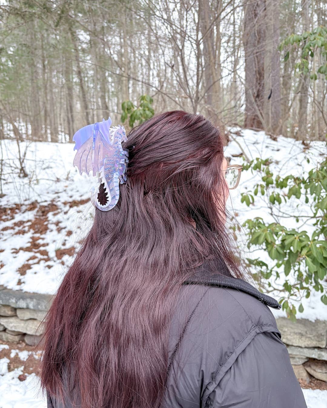Purple Dragon Hair Claw Clip