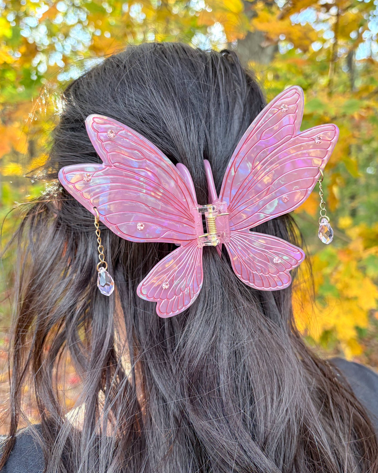 Pink Fairy Wings Claw Clip
